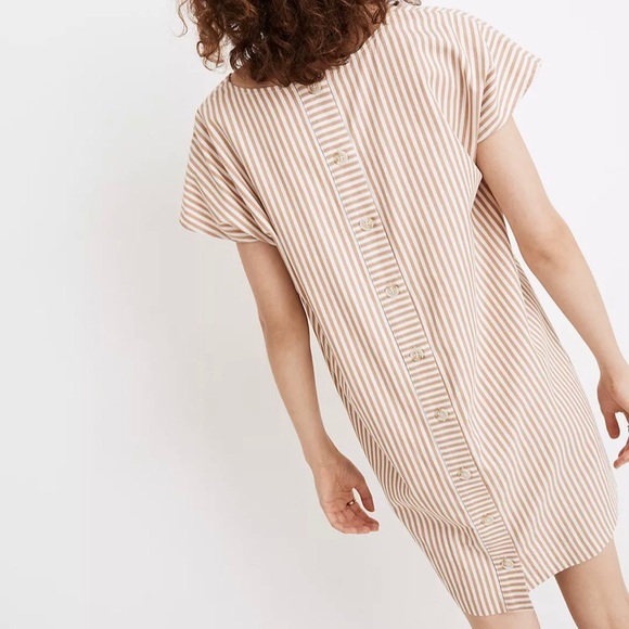 Madewell Button-Back Easy Dress in Stripe - Picture 2 of 8